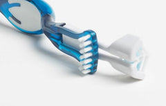 Travel Brush with Multi-Surface, Dual Brush Head, Tongue Brush, and Ergonomically Designed Handle for Ease of Use