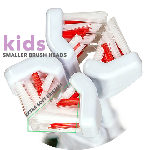 30 Second Smile KIDS Extra Small & Extra Soft Replacement Brush Heads (Also for Adults with Small Mouths)